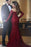 Long Sleeves Mermaid Evening Dress in Burgundy