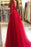 Long Sleeves A-Line Prom Dress with Lace Split