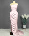 Chic Blue Charmeuse Prom Dress with Sleeveless Design and High Side Slit