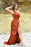 Mermaid Prom Dress in Burnt Orange with Slit