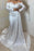 Off-Shoulder Sweetheart Long Sleeves Front Split Mermaid Evening Dress With Ruffle