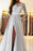 Long Sleeves A-Line Prom Dress with Lace Split