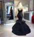 A| Bridelily Black Mermaid Beads Prom Dresses Appliques Evening Dresses - Prom Dresses