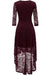 A| Bridelily Womens Bridesmaid Dress Hi-Lo Floral Lace Cocktail Party Swing Dress - lace dresses