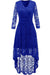 A| Bridelily Womens Bridesmaid Dress Hi-Lo Floral Lace Cocktail Party Swing Dress - S / Royal Blue - lace dresses