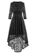 A| Bridelily Womens Bridesmaid Dress Hi-Lo Floral Lace Cocktail Party Swing Dress - S / Black - lace dresses