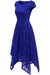 A| Bridelily Womens Floral Lace Cap Sleeve Handkerchief Hem Cocktail Party Swing Dress - lace dresses