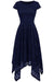 A| Bridelily Womens Floral Lace Cap Sleeve Handkerchief Hem Cocktail Party Swing Dress - lace dresses