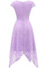 A| Bridelily Womens Floral Lace Cap Sleeve Handkerchief Hem Cocktail Party Swing Dress - lace dresses