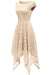 A| Bridelily Womens Floral Lace Cap Sleeve Handkerchief Hem Cocktail Party Swing Dress - lace dresses