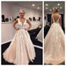 A Line Applique Tulle Prom Long V Neck Sleeveless Party Dress with Beading - Prom Dresses