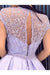 A Line Cap Sleeves Prom Dress Satin Graduation School Party Gown with Side Split - Prom Dresses