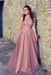 A Line Cheap Halter Tulle Prom Appliques Long Party Dress with Rhinestones - Prom Dresses