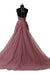 A Line Cheap Halter Tulle Prom Appliques Long Party Dress with Rhinestones - Prom Dresses