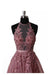 A Line Cheap Halter Tulle Prom Appliques Long Party Dress with Rhinestones - Prom Dresses
