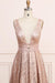 A Line Deep V Neck Long Prom with Sequins Glitter Sleeveless Evening Dress - Prom Dresses