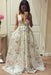 A Line Deep V Neck Sleeveless Long Lace Evening Sexy Prom Dress with Pockets - Prom Dresses