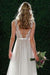A Line Floor Length V Neck Sleeveless Tulle Beach Wedding Dress with Lace - Wedding Dresses