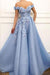 A Line Flowers Long Party Prom Dress with Appliques - Prom Dresses