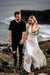 A Line Halter Ivory V Neck Beach Sexy Sleeveless Boho Wedding Dress - Wedding Dresses