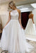A Line Halter Tulle Lace Backless Beach Wedding Dres - Wedding Dresses