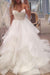A Line Ivory Sweetheart Strapless Layered Tulle Long Beach Wedding Dress - Wedding Dresses