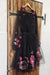 A Line Long Sleeves Black Homecoming with Flowers Cute Tulle Short Prom Dress - Prom Dresses