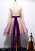 A Line Long Sleeves Tulle Short Homecoming Dresses with Appliques and Flowers - Prom Dresses