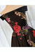 A Line Off Shoulder Black Ankle Length Satin Prom Dresses with Appliques - Prom Dresses