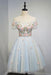 A Line Off the Shoulder Appliques Homecoming Cheap Short Prom Dress - Prom Dresses