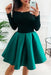 A-Line Off the Shoulder Blue and Black Homecoming Short Prom Dresses - Prom Dresses