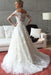 A Line Off the Shoulder Long Sleeves Sweep Train Wedding Dress - Wedding Dresses