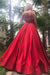 A-Line Royal Blue Spaghetti Straps Satin Prom Dress with Pleats Graduation Gown - Prom Dresses