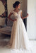 A-Line Scalloped-Edge Lace with Sheer Back Ivory Tulle Wedding Dress - Wedding Dresses