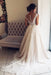 A-Line Scalloped-Edge Lace with Sheer Back Ivory Tulle Wedding Dress - Wedding Dresses