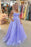 A Line tti Straps Blue/Pink/Lilac Tulle Long Prom Dresses, Shiny Blue/Pink/Lilac Formal Evening Dresses 