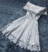 A Line the Silver Gray Homecoming Dress Short Off Shoulder Prom Gown - Prom Dresses