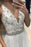 A Line V Neck Beaded Long White Lace Prom Dresses with Belt, V Neck White Lace Formal Dresses, Lace White Evening Dresses