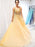 A Line V Neck Beaded Sequins Golden Long Prom Dresses, V Neck Beaded Golden Formal Dresses, Golden Evening Dresses