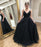 A Line V Neck Open Back Black Lace Long Prom Dresses, Black Lace Formal Dresses, Black Evening Dresses 