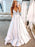 A Line V Neck Open Back Silver Long Prom Dresses, V Neck Silver Formal Graduation Evening Dresses 