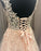 A Line V Neck Pink Lace Long Prom Dresses 2020 with Belt, Pink Lace Formal Graduation Evening Dresses