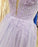 A Line V Neck Purple Lace Long Prom Dresses, Lilac Lace Long Formal Evening Dresses