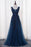 A Line V Neck Sleeveless Appliques Prom with Beads Floor Length Tulle Evening Dress - Prom Dresses