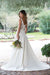 A Line V Neckline White Ivory Buttons Back Lace Wedding Bridal Gown - wedding dresses