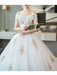 A-Line Wedding Dresses Off Shoulder Cathedral Train Lace Short Sleeve with Lace Insert Appliques 2020 - wedding dresses