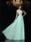 A-Line/Princess High Neck Applique Sleeveless Long Chiffon Dresses - Prom Dresses