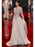 A-line/Princess High Neck Long Sleeves Applique Sweep/Brush Train Chiffon Dresses - Prom Dresses