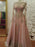 A-Line/Princess Long Sleeves Scoop Floor-Length Applique Tulle Muslim Dresses - Prom Dresses