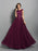 A-Line/Princess Scoop Applique Sleeveless Long Chiffon Dresses - Prom Dresses